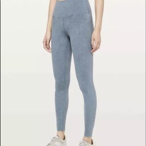 Lululemon Wunder Under Blue Acid Wash High Rise 8